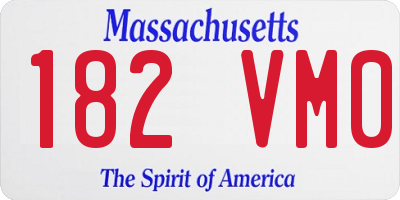 MA license plate 182VM0