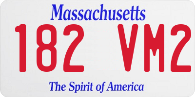 MA license plate 182VM2
