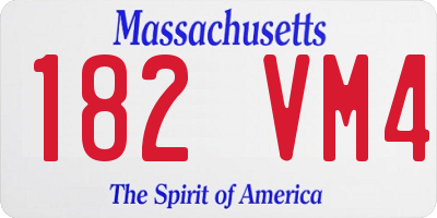 MA license plate 182VM4