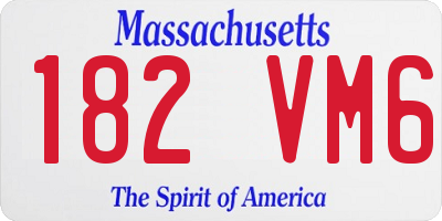 MA license plate 182VM6
