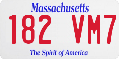 MA license plate 182VM7