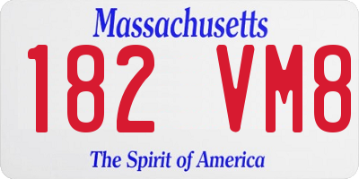 MA license plate 182VM8
