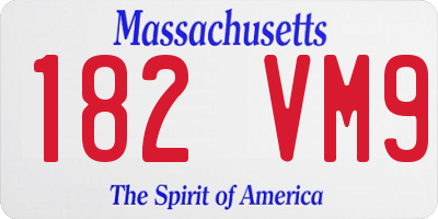 MA license plate 182VM9