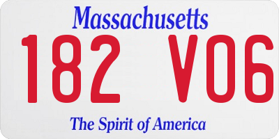 MA license plate 182VO6