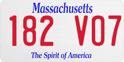 MA license plate 182VO7