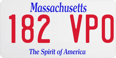 MA license plate 182VP0