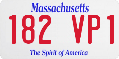 MA license plate 182VP1