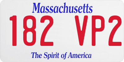 MA license plate 182VP2