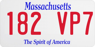 MA license plate 182VP7