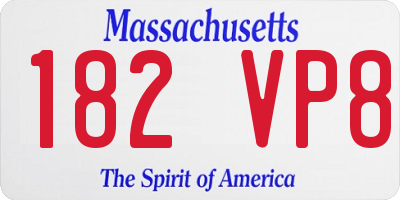 MA license plate 182VP8