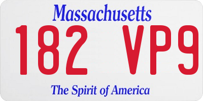 MA license plate 182VP9
