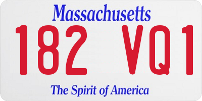MA license plate 182VQ1