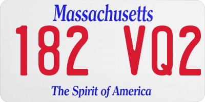 MA license plate 182VQ2