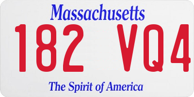 MA license plate 182VQ4