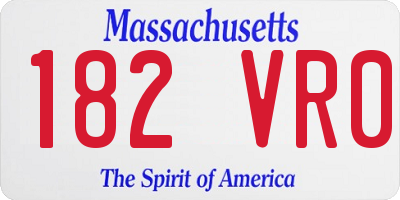 MA license plate 182VR0