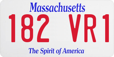 MA license plate 182VR1