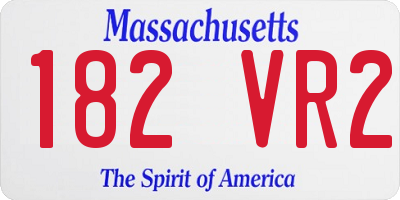 MA license plate 182VR2