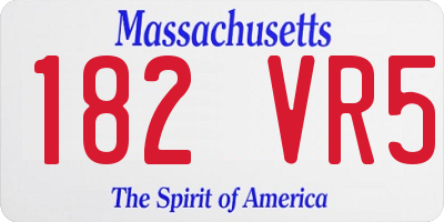 MA license plate 182VR5