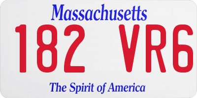 MA license plate 182VR6
