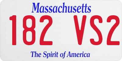 MA license plate 182VS2