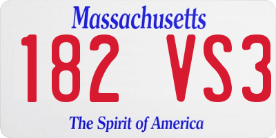 MA license plate 182VS3