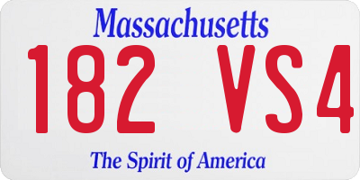 MA license plate 182VS4