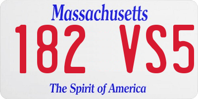 MA license plate 182VS5