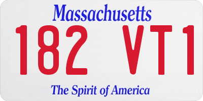 MA license plate 182VT1