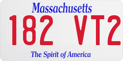 MA license plate 182VT2