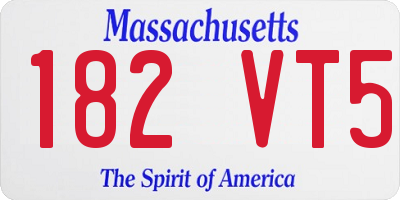 MA license plate 182VT5