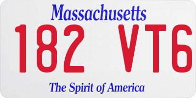 MA license plate 182VT6