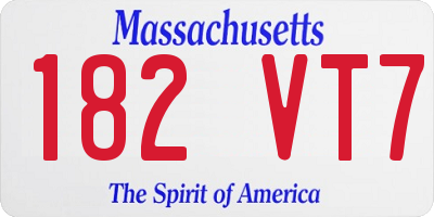 MA license plate 182VT7
