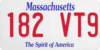 MA license plate 182VT9