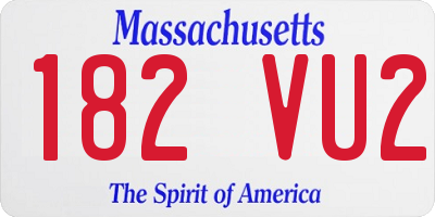 MA license plate 182VU2