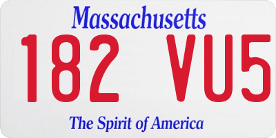MA license plate 182VU5