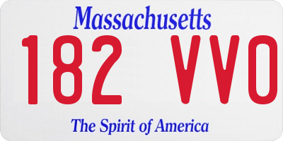 MA license plate 182VV0