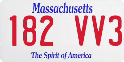 MA license plate 182VV3