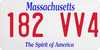 MA license plate 182VV4