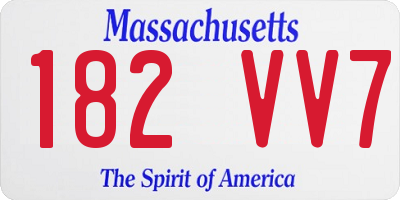 MA license plate 182VV7