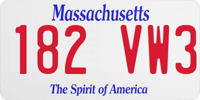 MA license plate 182VW3