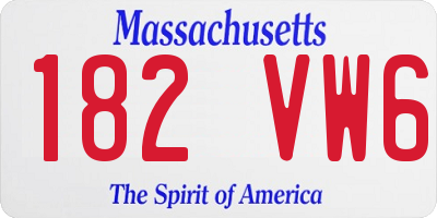MA license plate 182VW6