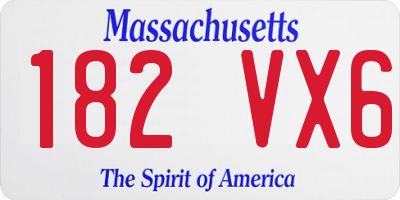MA license plate 182VX6