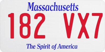 MA license plate 182VX7
