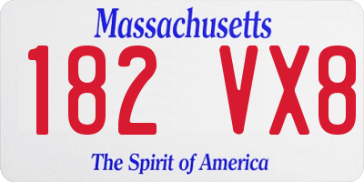 MA license plate 182VX8