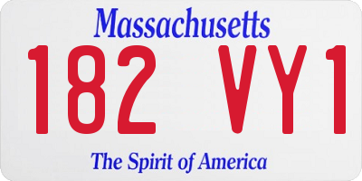 MA license plate 182VY1