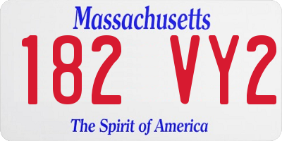 MA license plate 182VY2