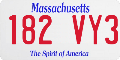 MA license plate 182VY3