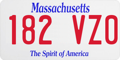 MA license plate 182VZ0