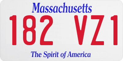 MA license plate 182VZ1