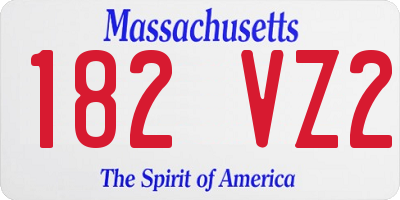 MA license plate 182VZ2
